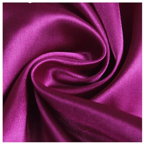 AMateschitz Tessuto di raso, fodera in tessuto, al metro, morbido poliestere, tessuto di cotone, da cucire, tinta unita, in 28 colori, per abiti, giacche, cappotti, pantaloni, gonne, mobili, viola, 1