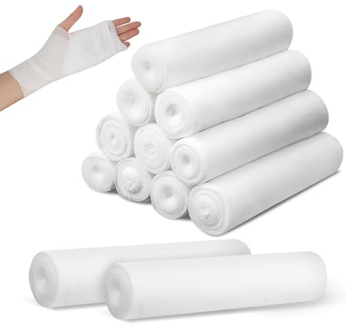 12 Pack 15cm x 4.5 m Rouleaux de Bandes de Gaze Paquet, Bandage Tubulaire,Bande de Crepe,Bande Pansement pour la Retenue du Pansement