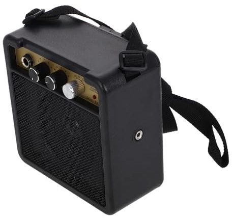 NUOBESTY Mini Amplificatore per Chitarra Elettrica 5w, Compatto e Portatile, Connettività Versatile, Nero, per Esercitarsi a Casa