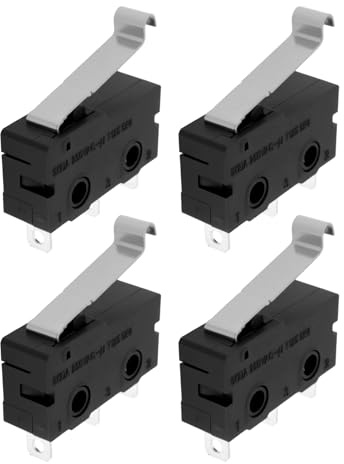 ECSiNG 4x Micro-interrupteurs à Manivelle à 3 Broches Argentés 5 A 125 VCA / 3 A 250 VCA Remplace SS-5GL13