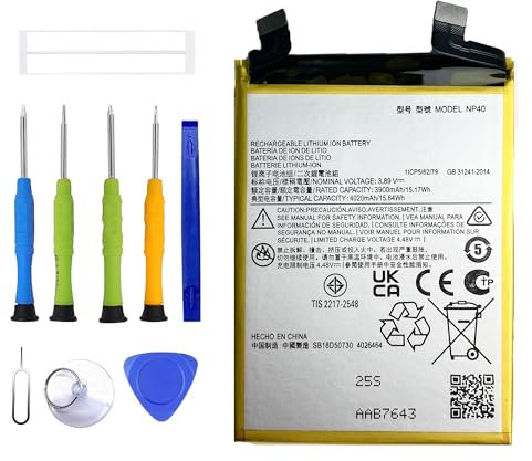 ERYNK NP40 nuova batteria di ricambio compatibile con Motorola Edge 30 Neo con set di attrezzi