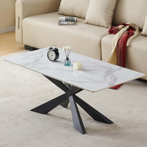 Milton & Oldbrook Couchtisch Zamora, Marmor, 120 cm, Weiß glänzend