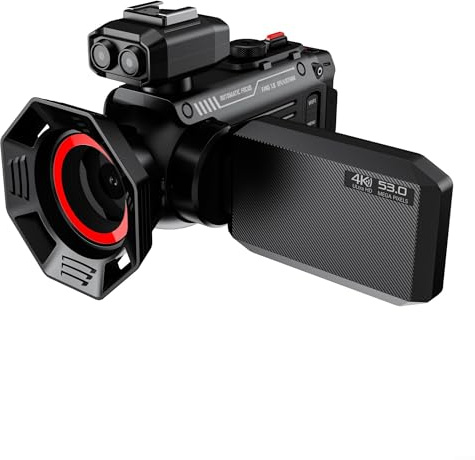 SPORTARC 4K UHD Digital WiFi Camera Recorder, Lightweight Cam-corder Video Camera With 50X Zoom & 53MP Compatible For MICROSD Storage for MEDIA(Black)