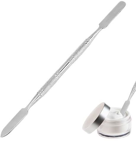 ApexPine Double-Ended Stainless Steel Makeup Spatula for Cosmetic Palette | double ended stainless steel makeup spatula, cosmetic mixing tool, for foundation lipstick concealer palette blending