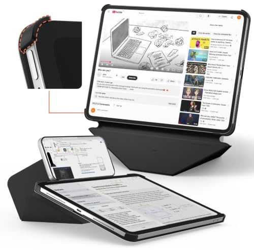 MOFT Dynamic Folio Case für iPad Air 13(M4 2026/M3 2025/M2 2024)–[Verstärkter Eckenschutz] Stabiler, Schlanker Magnetständer mit 20+ Betrachtungswinkeln, Premium MOVAS-Leder, Tiefschwarz