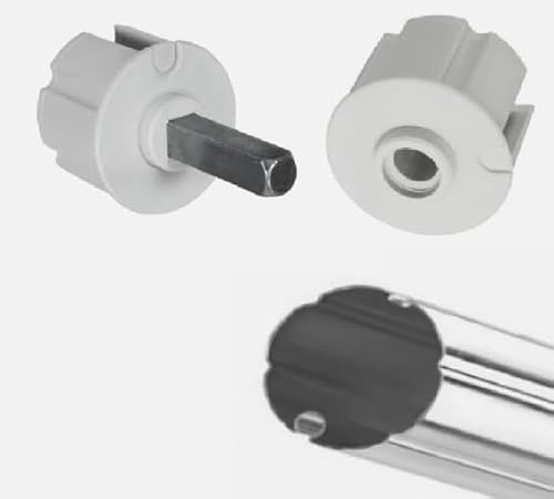 Generico Coppia Calotta Perno Quadro + Foro per Rullo Tenda da Sole 44 MM