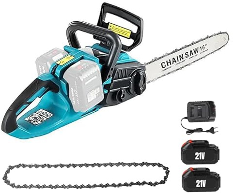Motosierra inalámbrica de 16 pulgadas, 3500 W, longitud de corte 45 cm, 3500 rpm, bajo rebote, lubricación automática, mini sierra de cadena para talla madera, troncos y ramas (16 pulgadas)