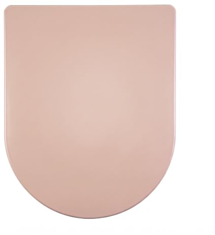 AQUALONA® Premium Thermoplastic Toilet Seat Soft Close Hardwearing Seat with Two Button Hinge Release D Shaped Easy to Clean Simple Installation Top and Bottom Fittings (Pink - D Shape)