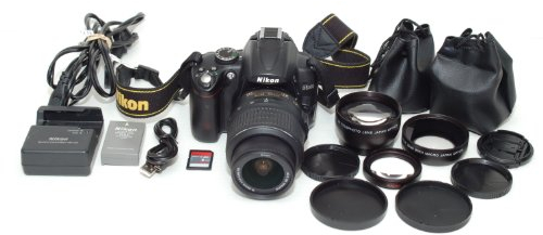 Nikon D5000 SLR-Digitalkamera (12 Megapixel, Live-View, HD-Videofunktion) Kit inkl. 18-55mm VR + 55-200mm VR Objektiv (bildstab.)