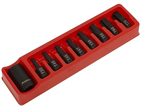 Sealey Ak5610 Impact TRX-Star Bit and Holder Set 9Pc 1/2Sq Drive