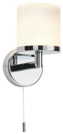 Saxby Lipco 28W Chrome Plated & Matt Opal Duplex Glass IP44 Bathroom Wall Light