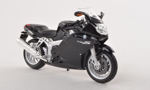 BMW K 1200 S, schwarz, Modellauto, Fertigmodell, Welly 1:18