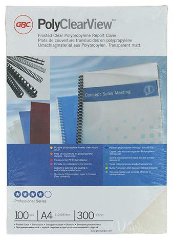 GBC PolyClearView Cover DIN A4 0.30mm Clear Pack of 100