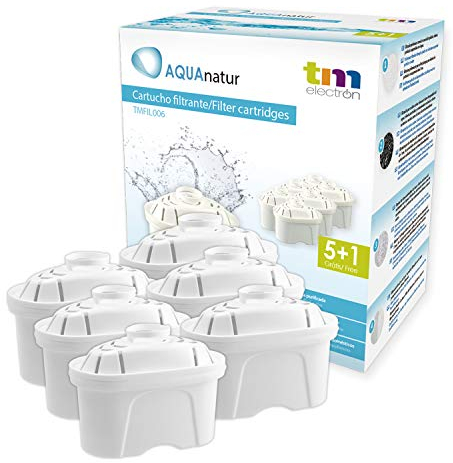 TM Electron Tmfil006 Pack de 6 a 12 Meses compatibles con Las jarras brita maxtra, 1 Cartucho de Filtro purifica de 100 a 200 litros de Agua, Plastic, 6 Unidades