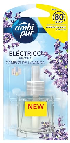 Ambi Pur Lavanda Recambio De Ambientador Eléctrico 21.5ml, Para Eliminar Olores