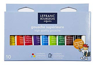 Lefranc Bourgeois Gouache Couleur Primaire Boite Carton Pegbordable 10 Tubes de 10ml
