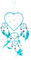 Traumfänger Dreamcatcher Traum Fänger Kinder Schlafzimmer Deko Blau Ca. 50cm x 16cm Türkis Herz Silber Spiegel M24