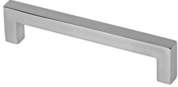 Gedotec Möbelgriff 160 mm Stangengriff eckig für Küchenladen & Schranktüren - LEXUS | Schubladengriff Metall verchromt poliert | Küchen-Griff Chrom massiv | 1 Stück - Türgriff Schrank inkl. Schrauben