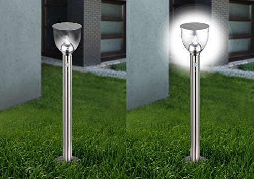 GLOBO LED Solar Außen Steck Lampe Terrassen Bewegungsmelder Erdspieß Edelstahl Steh Leuchte 33437