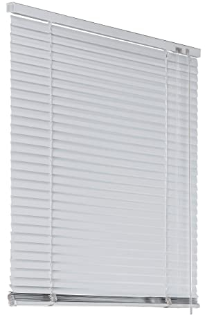 Deco4Me Alu Jalousie mit Bohren für Wand- & Deckenmontage (Weiß, 80 x 130 cm) - Fenster Rollo mit Aluminium-Lamellen 25 mm breit - Venetian Blinds, Jalousetten, Lamellenjalousie, Lamellenrollo