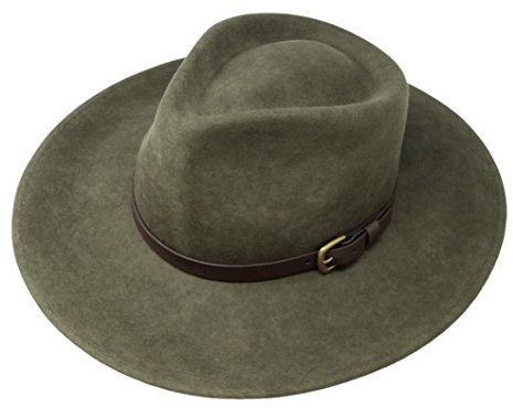 Borges & Scott Premium Fedora Lewis (Oatmeal) - Breite Krempe - 100% Wollfilz - Wasserabweisender Filzhut mit Lederband