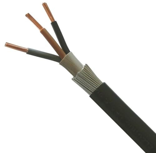 All Lengths SWA Steel Wire Armoured 4mm 3 Core Cable Outdoor Cable 6943X (20m)