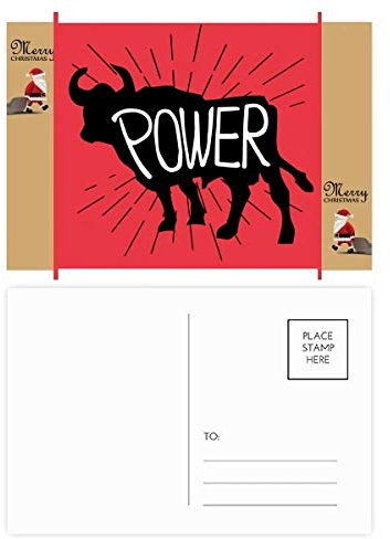Postkarte mit schwarzer Kuh-Silhouette, natürlicher Weihnachtsmann, 20 Stück