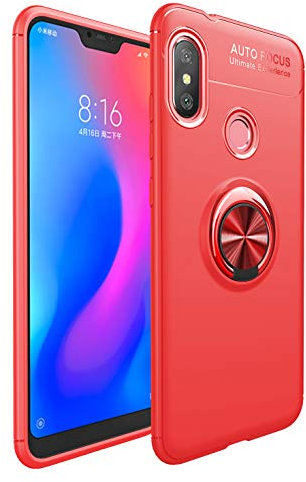 SORAKA Funda para Xiaomi Mi A2 Lite con Anillo Giratorio de 360 Grados Funda Silicona Suave Funda Ultrafina con Placa de Metal para Soporte magnético de teléfono para automóvil