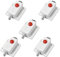 sourcing map Door Bolt Lock, 2-inch Plastic Sliding Barrel Keyless Latch with Switch Button, 5 Pcs (White)