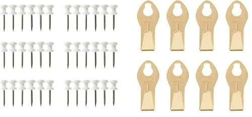 Takker Refill Pack of 36 and 8 Picture Hooks - Compatible With Hanging Tool - for Canvas Prints, Clocks, Cards, Decorations, Utensils and Tools