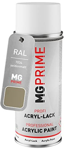 RAL 7034 Gris jaune/Yellow grey Bombe aérosol 400 ml mat satiné séchage rapide