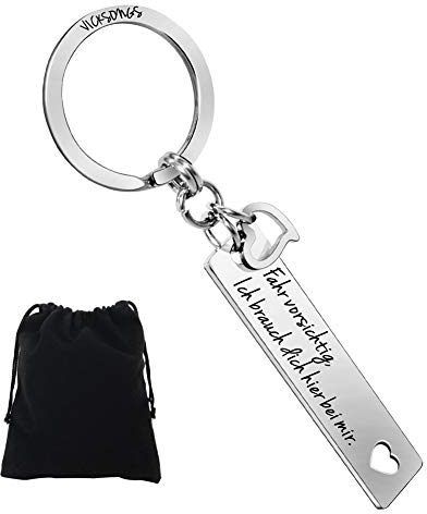 VICKSONGS Drive Safe Schlüsselanhänger - Fahr Vorsichtig, Ich brauch Dich Hier bei Mir | Drive Safe I Need You Here with Me | Geschenk zum Neuen Auto Schlüsselanhänger Männer/Mann 1er