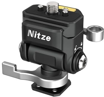 Nitze Supporto per Monitor Per Fotocamera (NATO Rail con 1/4” Screw e Retractable Pins to Cold Shoe), Supporto per Monitor a Sgancio Rapido con Morsetto NATO Regolabile, 180° Tilt e 360° Pan - N54-S1