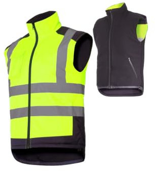 K&G Profi Arbeitsweste Lahti PRO L41313 NEON GELB Doppelseitige Warnweste Winterweste Herrenweste Bodywarmer Warmweste Herren Warm Weste (2XL)