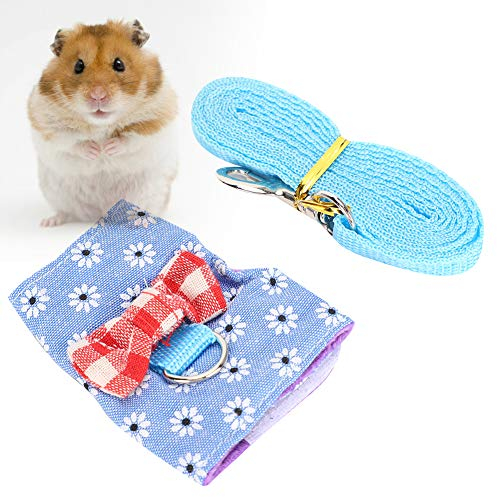 Kleines Haustier Meerschweinchen Kaninchengeschirr Und Leine Haustierleine Geschirr Atmungsaktiver Brustgurt Traktionsseil für Häschen Hamster Meerschweinchen(Xs)