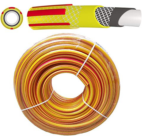 Cost Wise Professional Garden Hose Pipe, 6 Layers - Yellow, 100m - Kink Resistant!