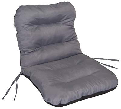 PillowPrim Sitzkissen für gartenstühle – Kissen für Balkon – Für Gartenliebhaber – Langlebig & Wetterfest – Hellgrau – 48x48 cm, Hoher Rücken 48 cm