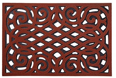 Nicoman Outdoor-Fußmatte, dekorative Treppenmatten, strapazierfähig, Drainage, Schmutzfang, Veranda, Gummi, rutschfest, klein, Terrakotta, 60 x 40 cm