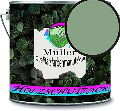 Müller Quality Farbenmanufaktur Vernis de protection pour bois résistant aux intempéries Protection longue durée contre les intempéries Couleur de protection du bois RAL 6021 Vert pâle