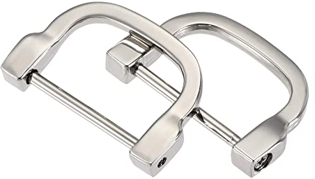 sourcing map 4stk. U Form Hufeisen D-Ringe Einschraubschnalle für DIY, Silber Ton 30mm(1,18)