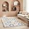 Nazar Tapis Berbere Salon, Tapis Berbere a Franges, Tapis Shaggy, Tapis Berbere Multicolore, Motifs Losanges géométriques, Lavable, Moelleux, Poils Longs, Tapis Berbere (120x170 cm, 3094 Pastel)