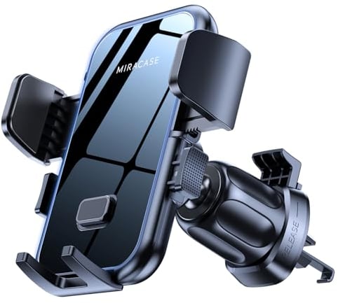 Miracase [Generación Estable Ultra Soporte Móvil Coche, Universal Soporte Movil Coche para Rejilla, Porta Telefono para Coches, Compatible con iPhone 14 Pro MAX, 13 12 11, Xiaomi, Samsung y Más