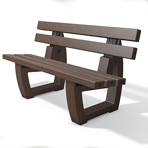 hanit Gartenbank Sutton – wetterfeste Parkbank aus 100% recyceltem Kunststoff (1,5m), Braun