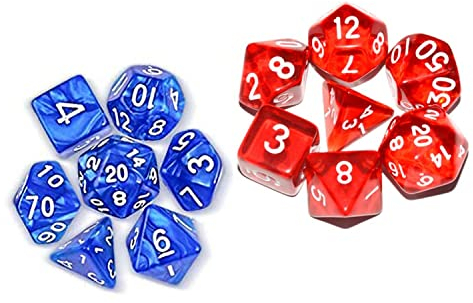 Dadi Poliedrici, 14 Pezzi Set di Dadi da Gioco, Dadi Glitterati per Dungeons & Dragons, Adatto a Bambini di Età Superiore ai 14 Anni