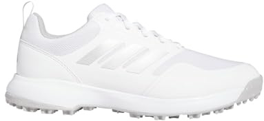 adidas Women's Tech Response Spikeless 3.0 Golf Shoes, Footwear White/Grey Two/Silver Metallic, 9.5