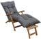 Bananair - Coussin Bain de Soleil Chaise Longue - Épais, Ultra Confortable, Design Matelassé - Fabriqué en France - Matelas Transat avec Scratchs, Facile à Installer (185x60x15 cm, Gris)