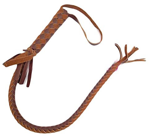 SKaTR Braune Pferdepeitsche, Kunstleder, Reitgerte, zum Basteln, Ornamente, 65 cm