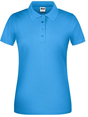 James & Nicholson Damen BIO Workwear Polo - Leicht tailliertes Poloshirt für Beruf & Freizeit | Farbe: aqua | Grösse: S