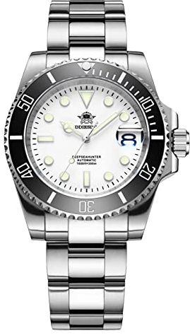 ADDIESDIVE 41 mm Herren Analoguhr Automatikuhr Saphirglas Herrenuhren mit Edelstahlarmband