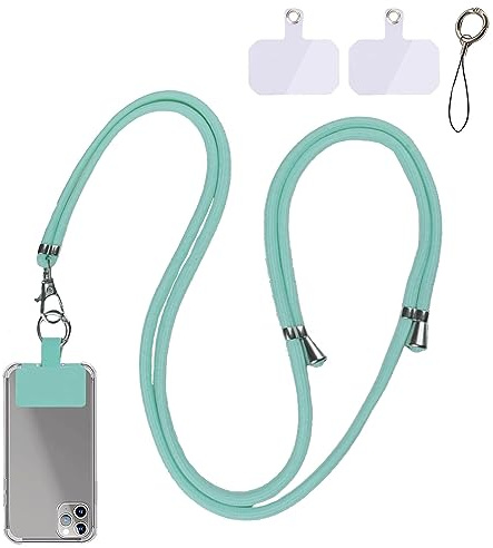 Handykette Universal Zum Umhängen - 1,5m Verstellbares Abnehmbares Handy Umhängeband Für Alle Standard Handyhüllen (Seeblau)